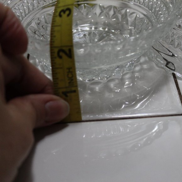 Vintage 1960's Ornate Cut Glass Bowls Condiment Serving - Picture 11 of 11